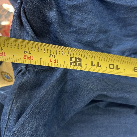 Old Navy Womens hi Wide Leg Jeans Trousers 12 Blue Denim Career Casual Feminine - Picture 4 of 10